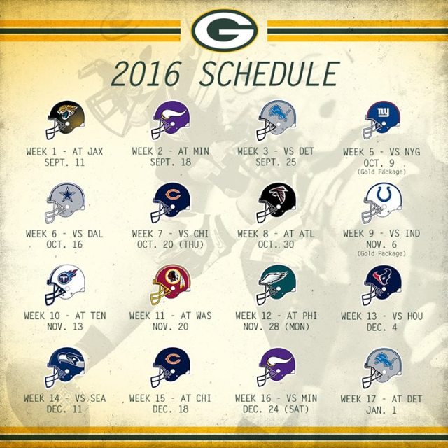 GBP 2016 Schedule